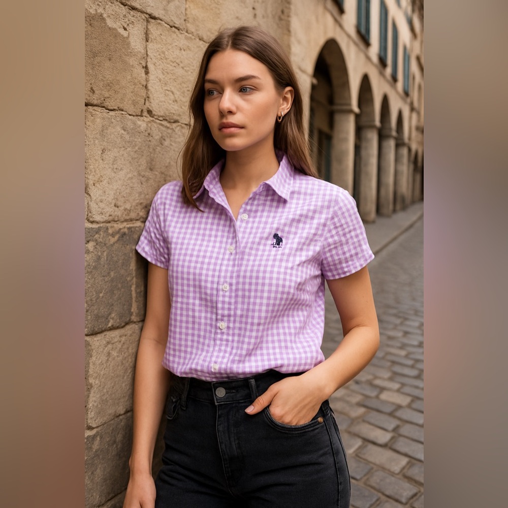 U.S. Polo Assn. Lavender Checkered Women's Shirt